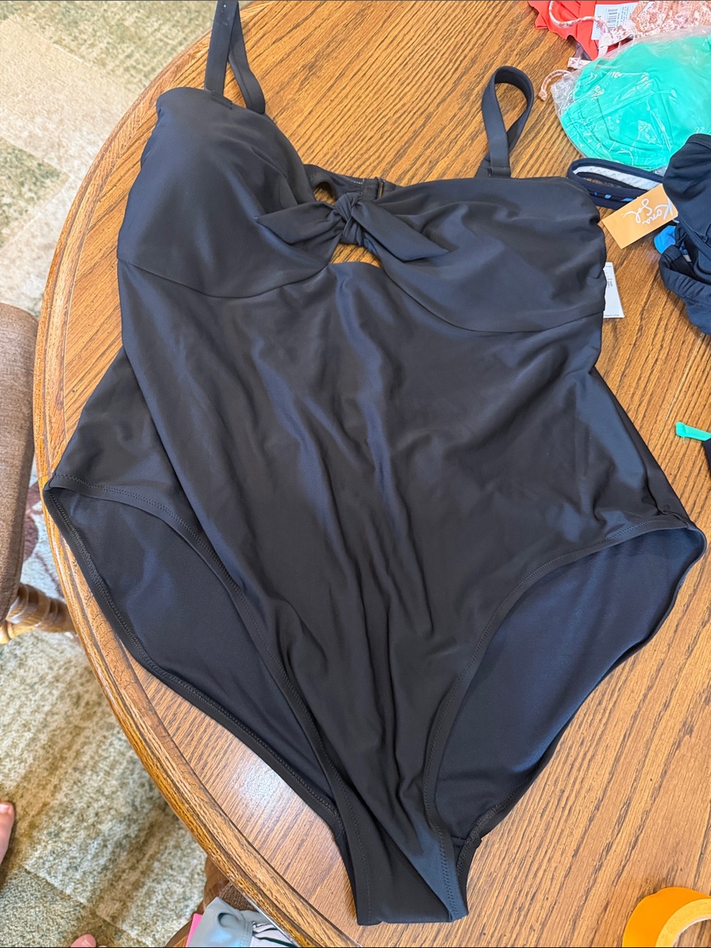 Old Navy Black One-Piece Swimsuit with Front Twist